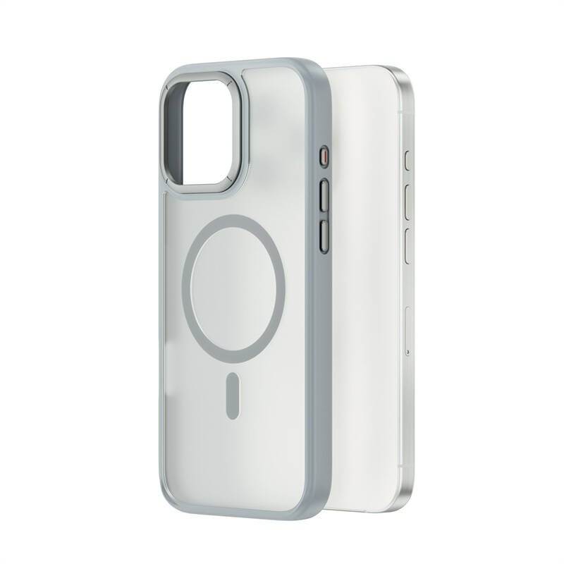 Apple iPhone 16 Pro Case Wiwu FGG-012 ArmorPro Series M-safe Charging Feature Fingerprint-Proof Case Gray 