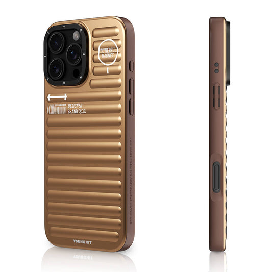 Apple iPhone 16 Pro M-safe Charging Case Matte Color Design Youngkit Original Series Cover Gold 