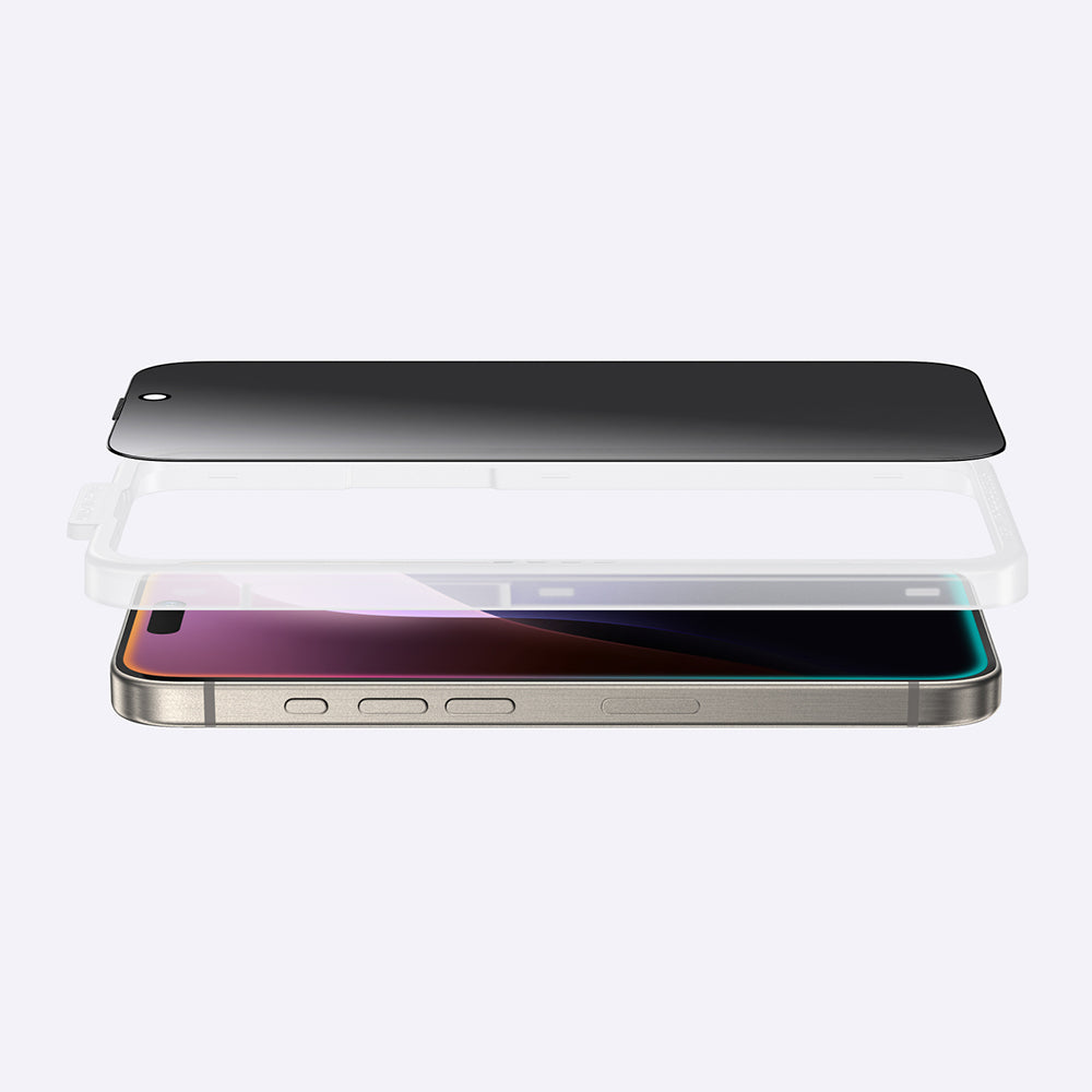 Apple iPhone 16 Pro Max Amazingthing Titan Privacy Parmak İzi Bırakmayan Temperli Cam Ekran Koruyucu Siyah