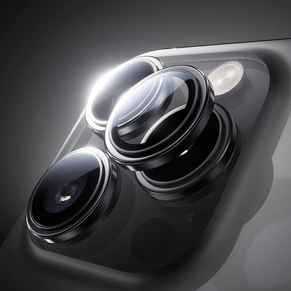 Apple iPhone 16 Pro Max Benks Parlama Önleyici Glass Warrior Metal Kamera Lens Koruyucu Titanyum-Gold
