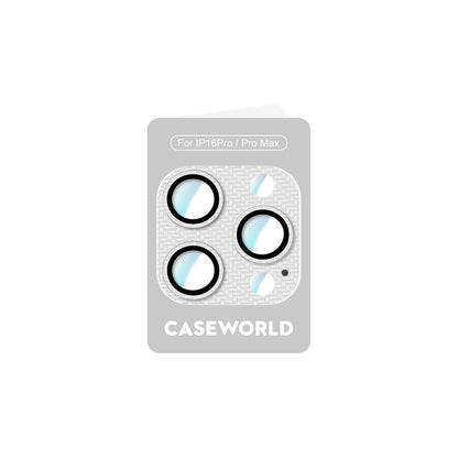 Apple iPhone 16 Pro Max CaseWorld Karbon Fiber Serisi Anti Reflective Ultra Clear Full Kamera Lens Koruyucu Siyah