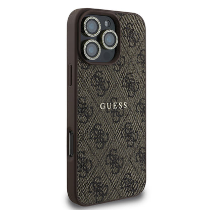 Apple iPhone 16 Pro Max Guess Orjinal Lisanslı Kılıf + Ekran Koruyucu + Lens Koruyucu 3in1 Aksesuar Seti Pembe