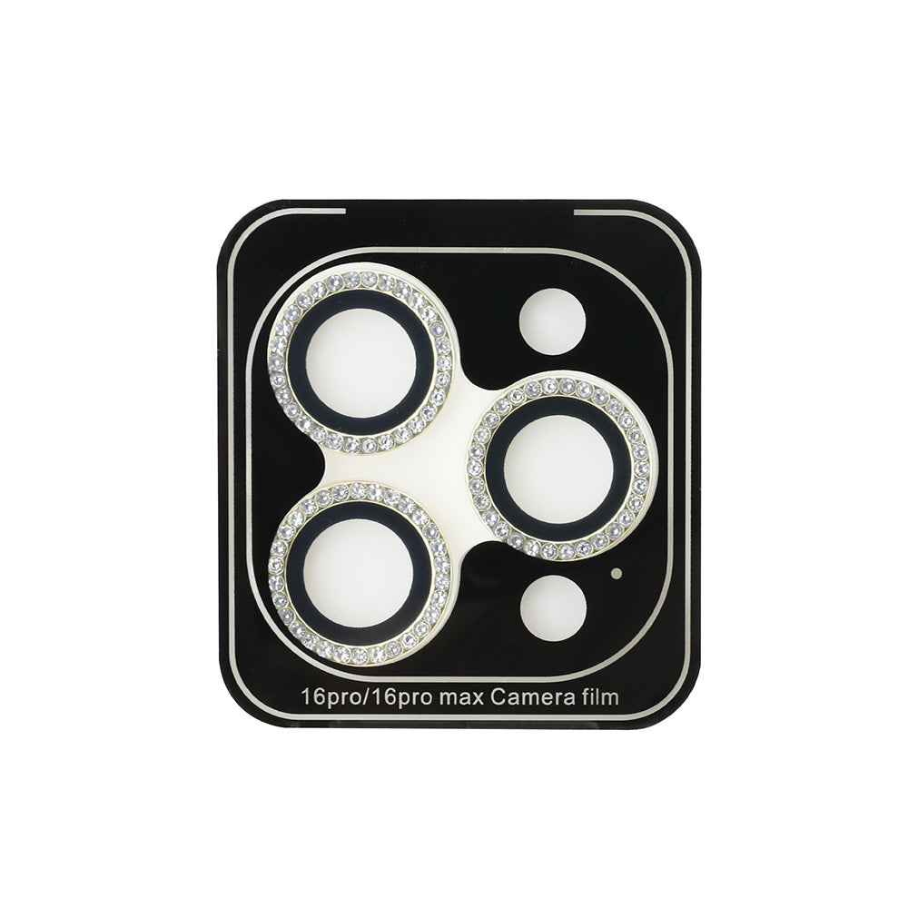 Apple iPhone 16 Pro Max Guess Orjinal Lisanslı Rhinestone Ekran Koruyucu + Lens Koruyucu 2in1 Aksesuar Seti Gümüş