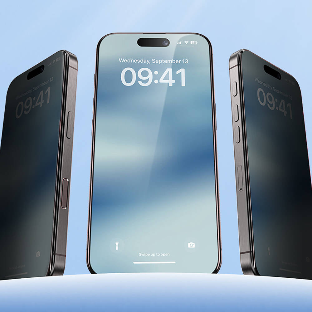 Apple iPhone 16 Pro Max Hidrofobik Ve Oleofobik Özellikli Benks Privacy Air Shield 0.4mm Ekran Koruyucu 10'lu Paket Şeffaf