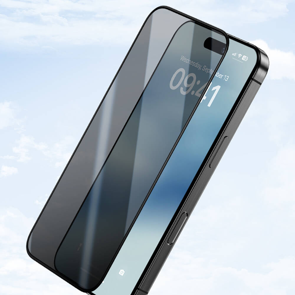 Apple iPhone 16 Pro Max Hidrofobik Ve Oleofobik Özellikli Benks Privacy Air Shield 0.4mm Ekran Koruyucu 10'lu Paket Şeffaf