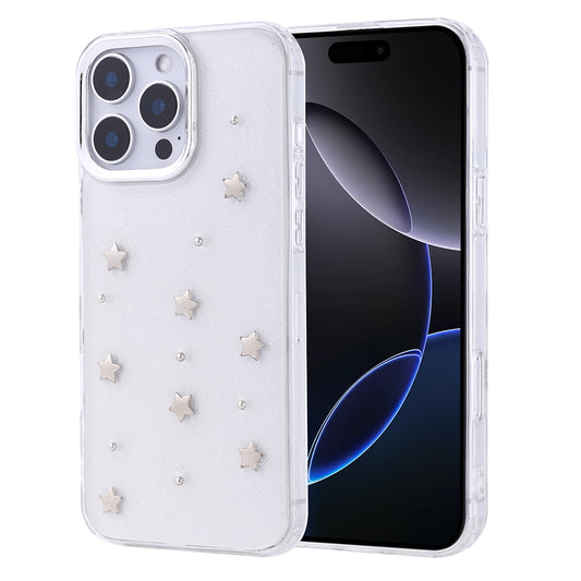 Apple iPhone 16 Pro Max Case Airbag Design Glitter Transparent Zore Polar Star Cover