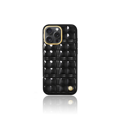 Apple iPhone 16 Pro Max Kılıf Askı Aparatlı Pynana Metal Grid Kapak Siyah