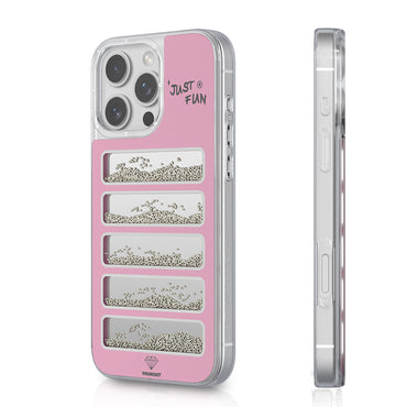 Apple iPhone 16 Pro Max Kılıf Aynalı ve Boncuklu Tasarım Youngkit Jump Serisi Kapak Pembe