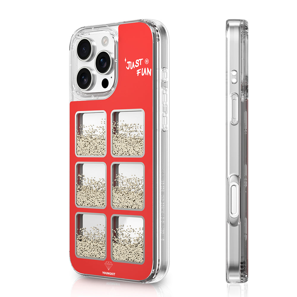 Apple iPhone 16 Pro Max Kılıf Aynalı ve Boncuklu Tasarım Youngkit Spirit Serisi Kapak Mürdüm