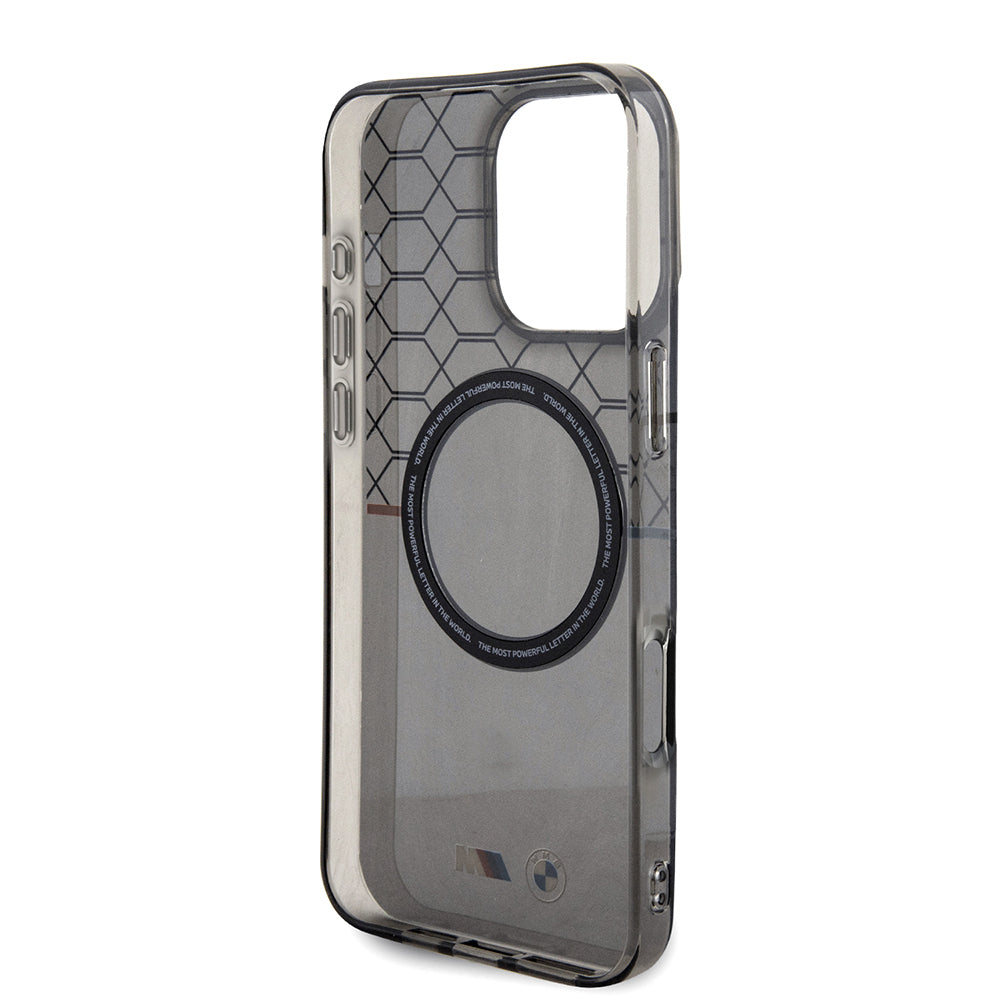 Apple iPhone 16 Pro Max Kılıf BMW Magsafe Şarj Özellikli Transparan M Dizayn Orjinal Lisanslı Kapak Gri