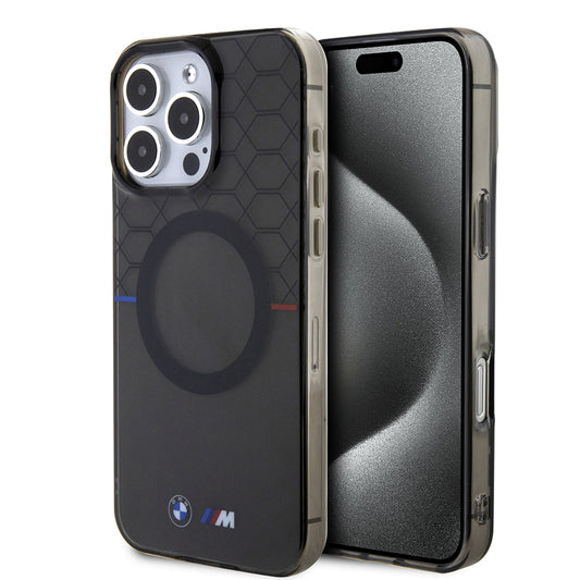 Apple iPhone 16 Pro Max Kılıf BMW Magsafe Şarj Özellikli Transparan M Dizayn Orjinal Lisanslı Kapak Gri