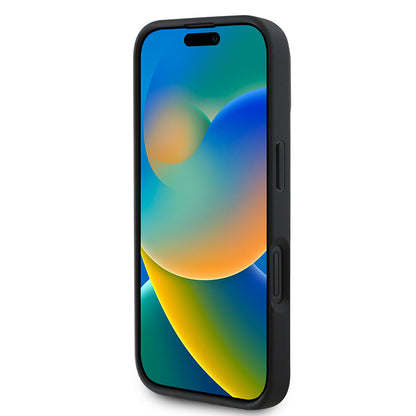 Apple iPhone 16 Pro Max Kılıf BMW Orjinal Lisanslı M-safe Şarj Özellikli Metal Logolu Dokulu ve Çizgili Deri Kapak Gri