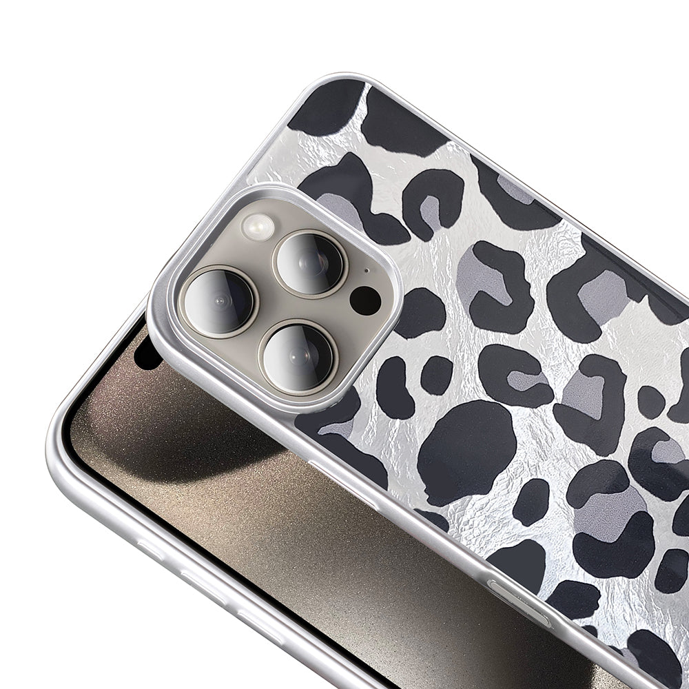 Apple iPhone 16 Pro Max Case Patterned Zore Mep Cover Gold Leopard