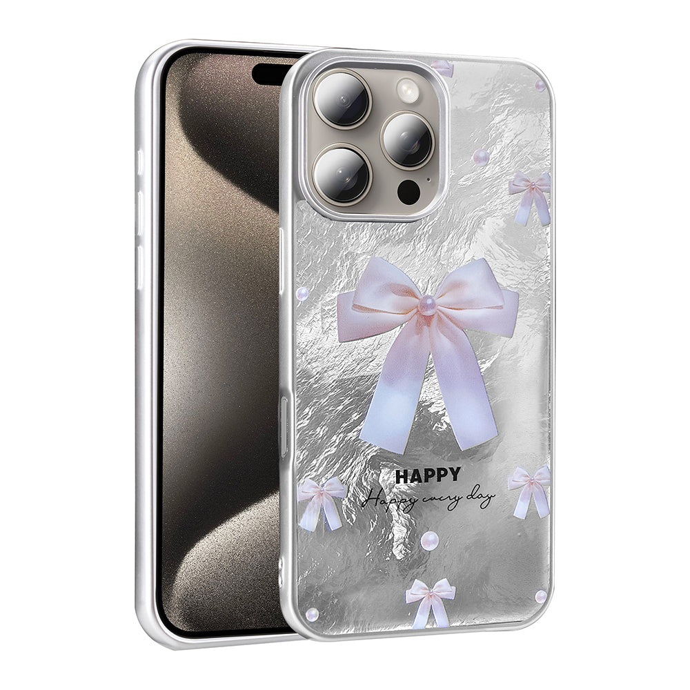 Apple iPhone 16 Pro Max Case Patterned Zore Mep Cover Pearl Bow