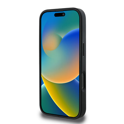 Apple iPhone 16 Pro Max Kılıf DKNY Orjinal Lisanslı Taşlı DKNY Yazılı Metalik Rhinestones PU Deri Kapak Kahverengi