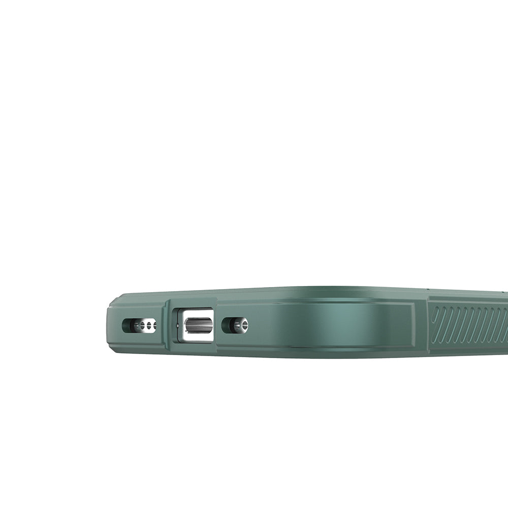 Apple iPhone 16 Pro Max Case Flexible TPU Hollow Back Surface Design Zore Ethnic Silicone Cover Dark Green