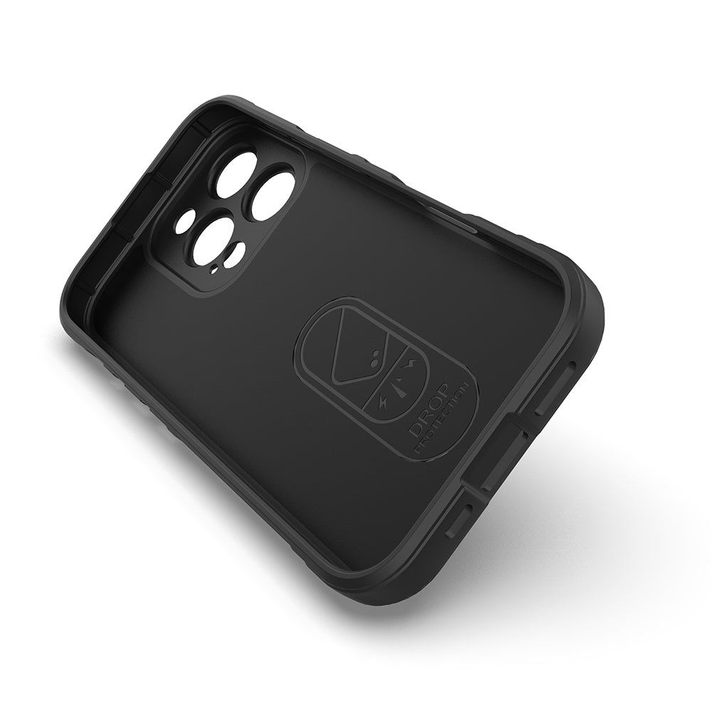 Apple iPhone 16 Pro Max Case Flexible TPU Hollow Back Surface Design Zore Ethnic Silicone Cover Black