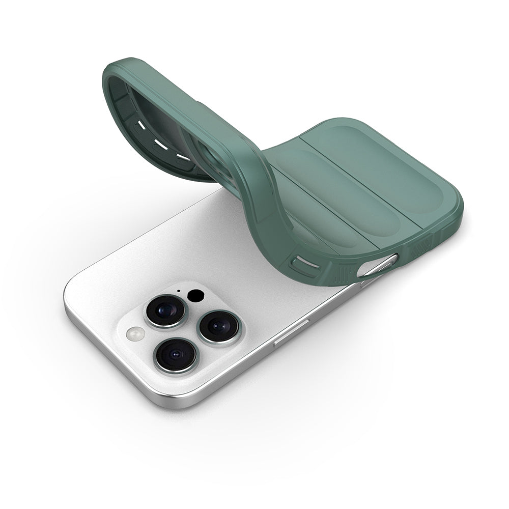 Apple iPhone 16 Pro Max Case Flexible TPU Hollow Back Surface Design Zore Ethnic Silicone Cover Navy Blue