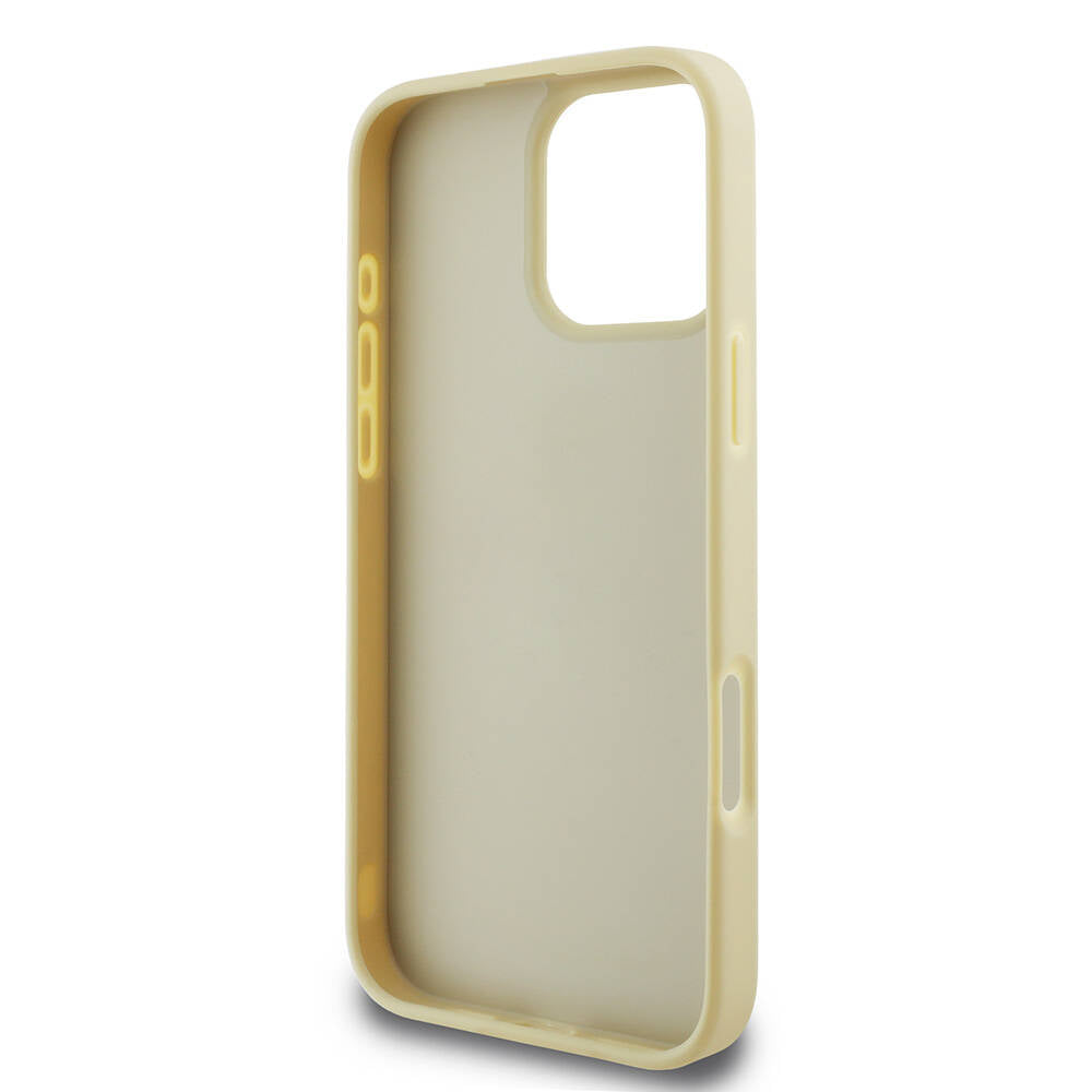 Apple iPhone 16 Pro Max Case Guess Original Licensed 4G Large Metal Logo Glitter Cover Black