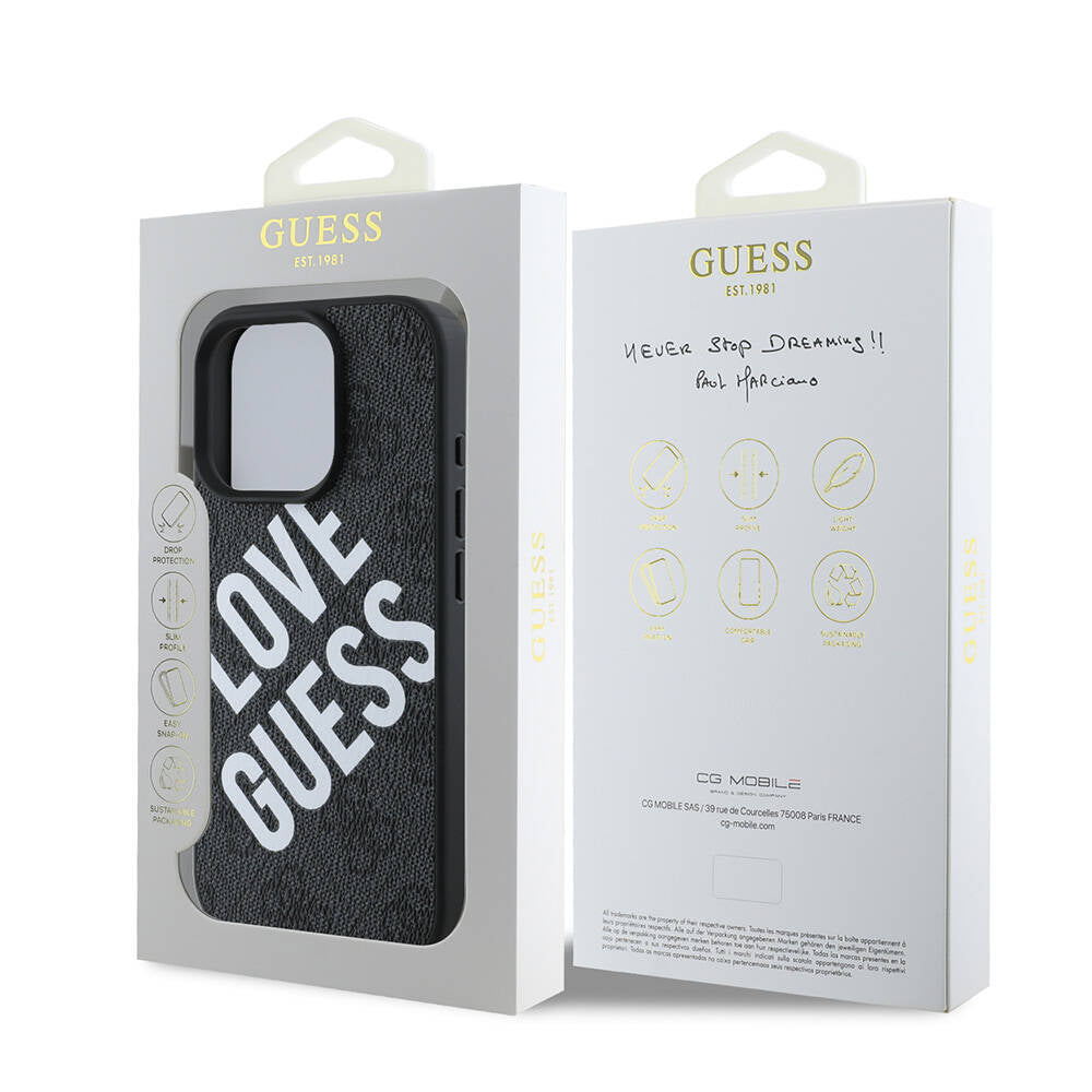 Apple iPhone 16 Pro Max Case Guess Original Licensed Big Love Guess Cover Brown