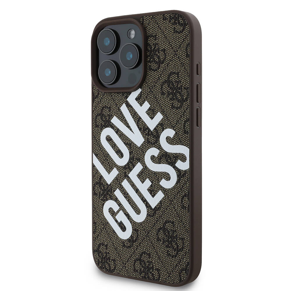 Apple iPhone 16 Pro Max Case Guess Original Licensed Big Love Guess Cover Brown