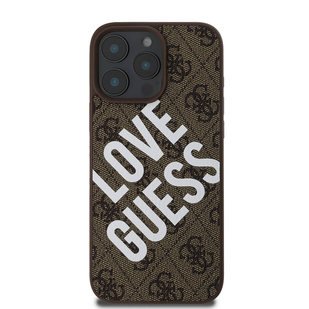 Apple iPhone 16 Pro Max Case Guess Original Licensed Big Love Guess Cover Brown