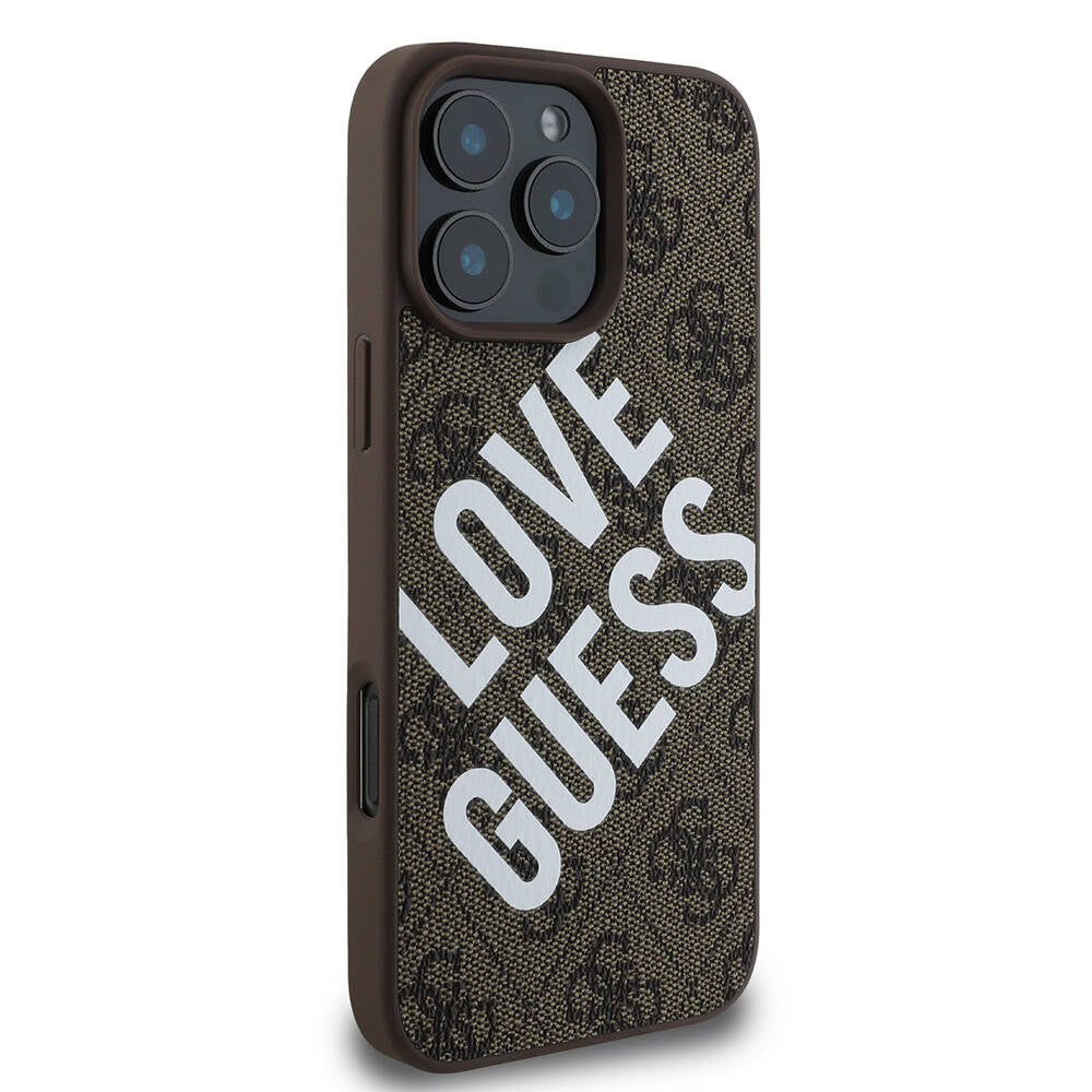 Apple iPhone 16 Pro Max Case Guess Original Licensed Big Love Guess Cover Brown