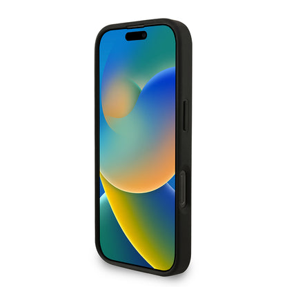 Apple iPhone 16 Pro Max Kılıf Guess Orjinal Lisanslı M-safe Şarj Özellikli PU Deri Bilek Askı İpli Yazı Logolu Kapak Kahverengi