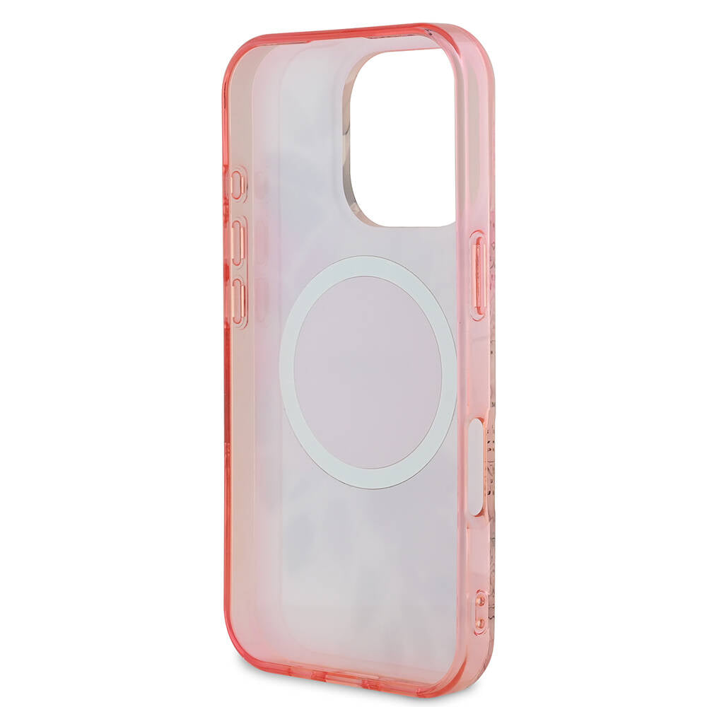 Apple iPhone 16 Pro Max Case Guess Original Licensed M-safe Charging Feature Flower Tonal Circle Cover Green
