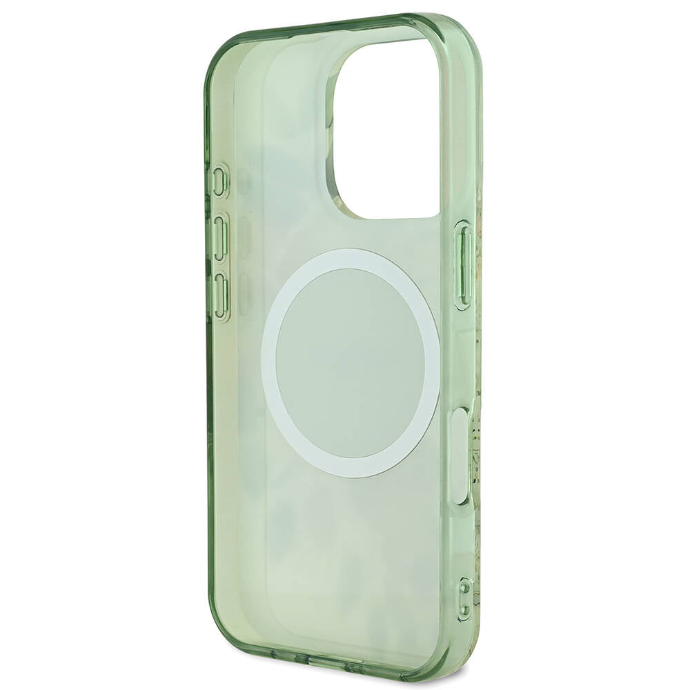 Apple iPhone 16 Pro Max Case Guess Original Licensed M-safe Charging Feature Flower Tonal Circle Cover Pink