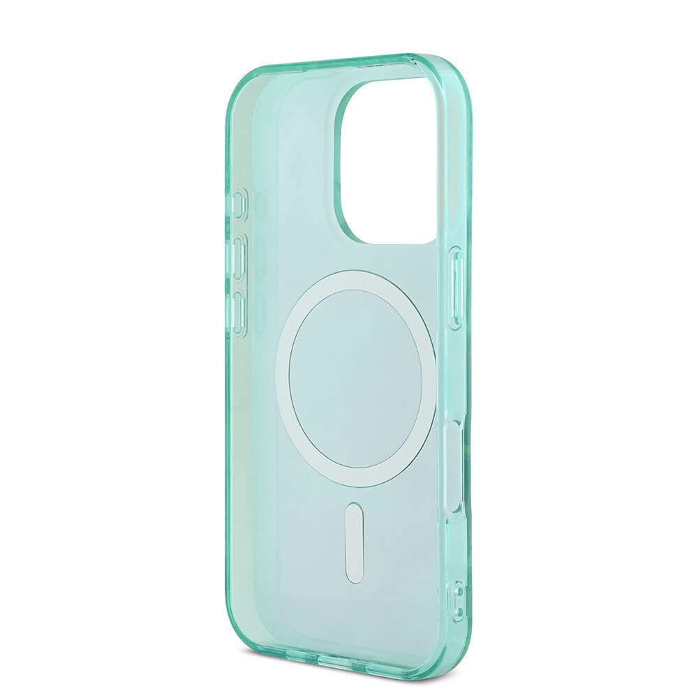 Apple iPhone 16 Pro Max Case Guess Original Licensed M-safe Charging Feature IML Printed Jungle Ring Cover Green