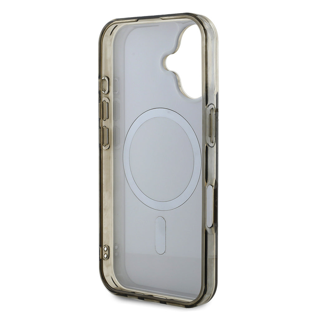Apple iPhone 16 Pro Max Case Guess Original Licensed M-Safe Charging Feature IML Printed Classic Logo 4G Patterned Cover Brown 