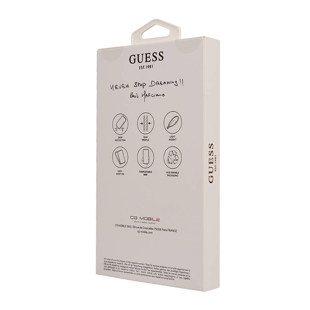 Apple iPhone 16 Pro Max Case Guess Original Licensed M-safe Charging Feature Small 4G Classic Cover Pink