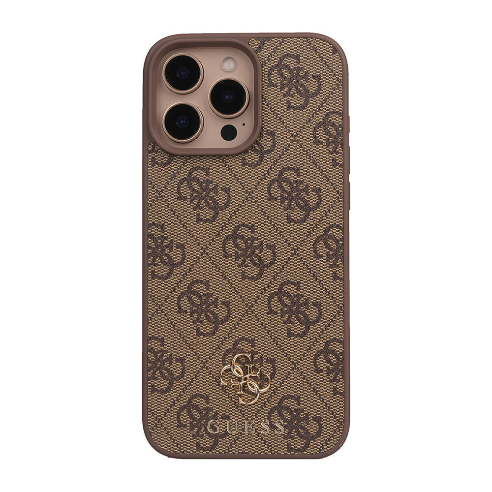 Apple iPhone 16 Pro Max Case Guess Original Licensed M-safe Charging Feature Small 4G Classic Cover Black