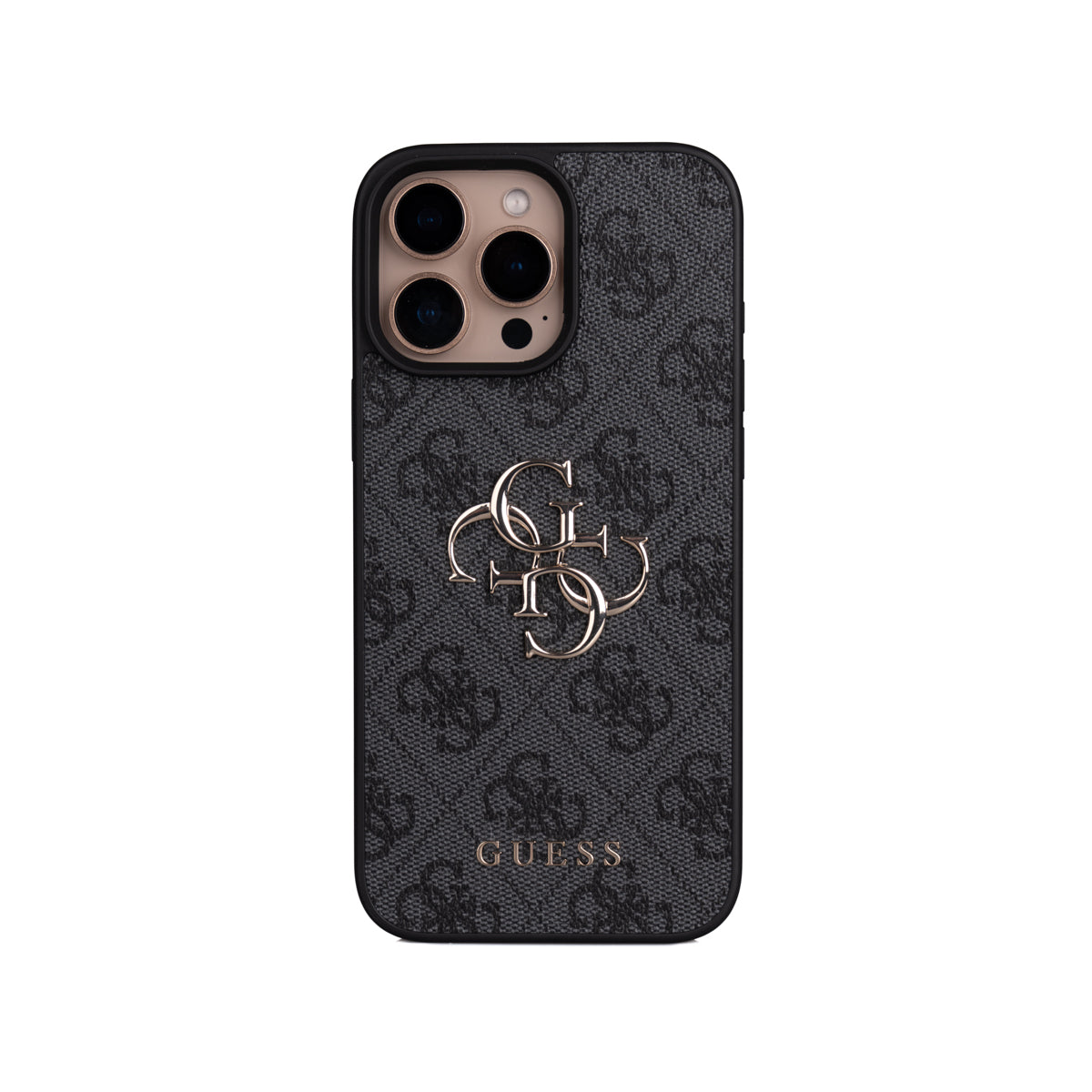 Apple iPhone 16 Pro Max Kılıf Guess Orjinal Lisanslı PU Deri 4G Büyük Metal Logolu Çapraz Vücut Askılı Kapak Kahverengi