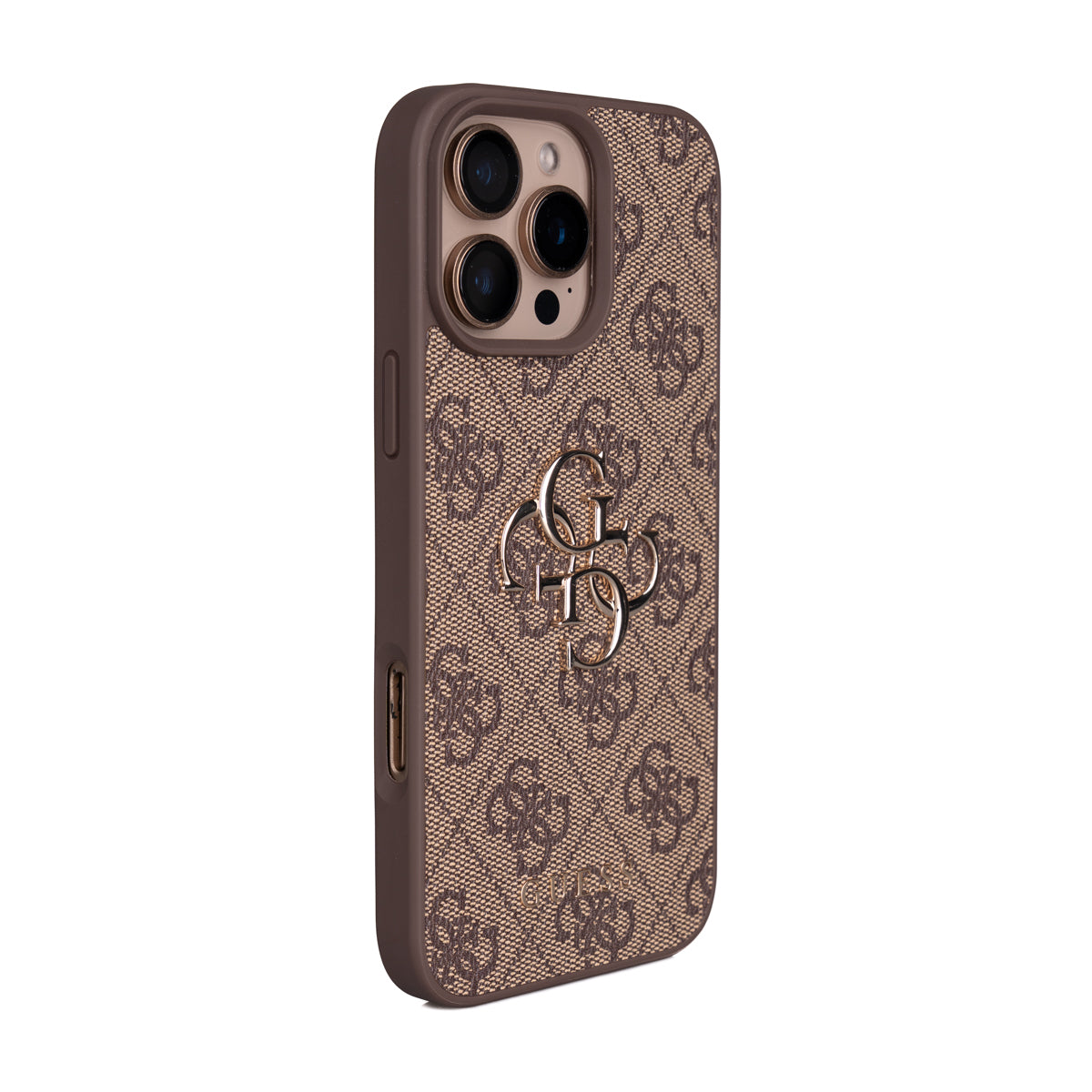 Apple iPhone 16 Pro Max Kılıf Guess Orjinal Lisanslı PU Deri 4G Büyük Metal Logolu Çapraz Vücut Askılı Kapak Siyah