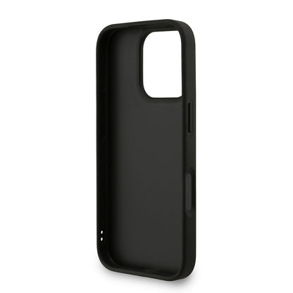 Apple iPhone 16 Pro Max Kılıf Guess Orjinal Lisanslı PU Deri Bilek Askı İpli Metal Büyük 4G ve Yazı Logolu Kapak Pembe