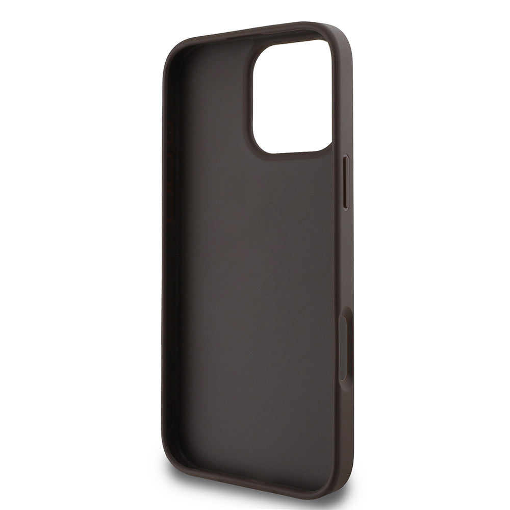 Apple iPhone 16 Pro Max Case Guess Original Licensed PU Leather Stripe Logo Design Cover Black