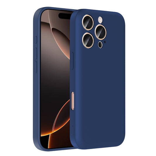 Apple iPhone 16 Pro Max Case with Camera Protection and Card Holder Zore Vitra Cover Navy Blue