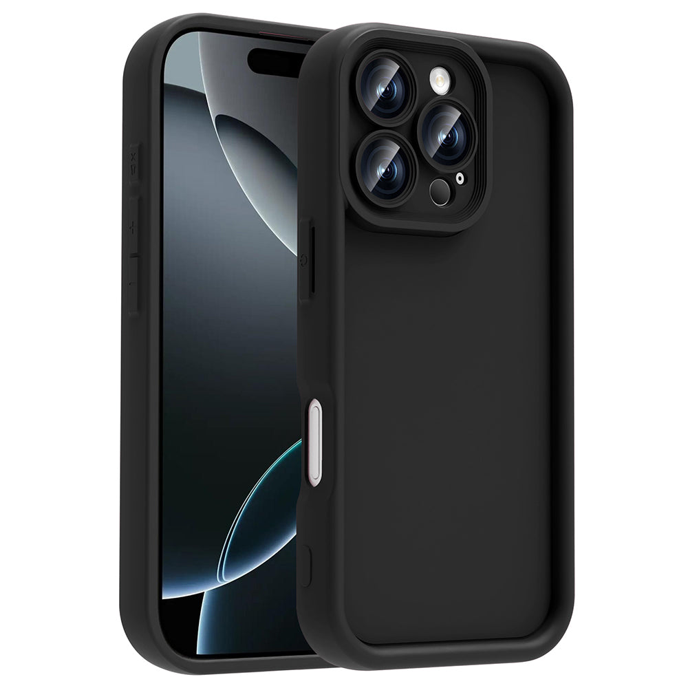 Apple iPhone 16 Pro Max Case Camera Protection Zore Pineapple Cover Black