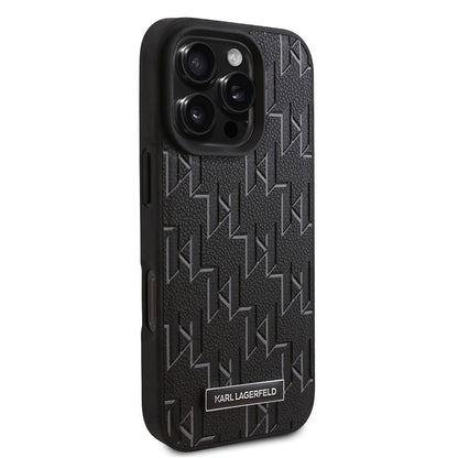 Apple iPhone 16 Pro Max Kılıf Karl Lagerfeld Orjinal Lisanslı M-safe Şarj Özellikli KL Yazılı Hot Stamp Kapak Krem