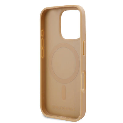 Apple iPhone 16 Pro Max Kılıf Karl Lagerfeld Orjinal Lisanslı M-safe Şarj Özellikli KL Yazılı Hot Stamp Kapak Siyah