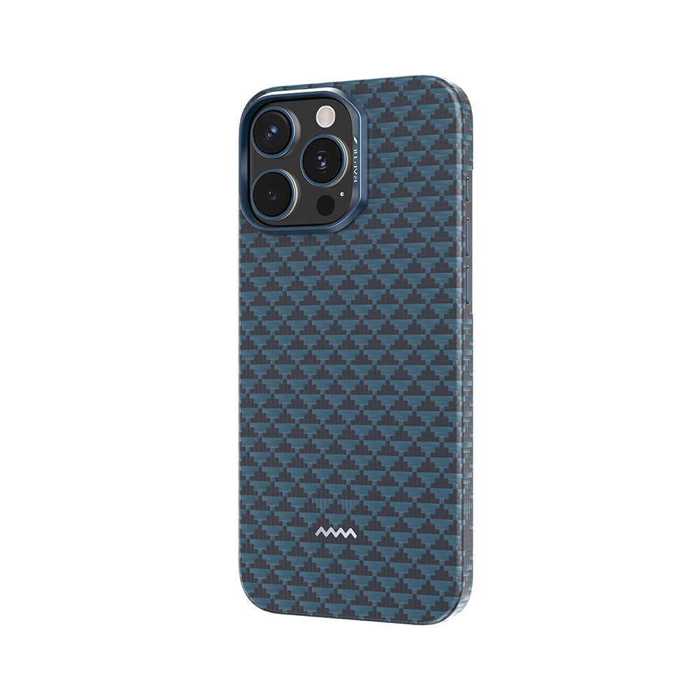 Apple iPhone 16 Pro Max Kılıf M-safe Şarj Özellikli Raptic Aramid Skin Origin Serisi Kapak Lacivert
