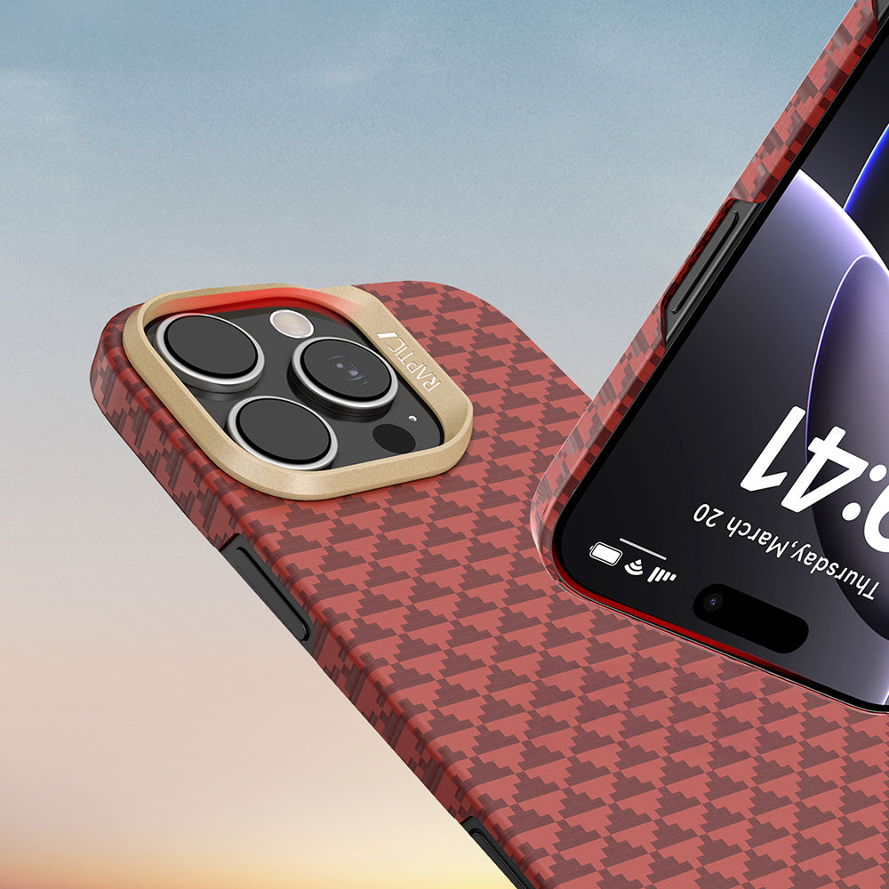 Apple iPhone 16 Pro Max Kılıf M-safe Şarj Özellikli Raptic Aramid Skin Origin Serisi Kapak Kahverengi