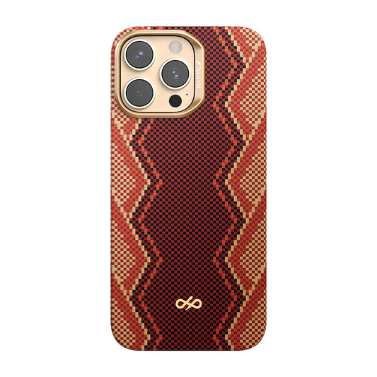 Apple iPhone 16 Pro Max Kılıf M-safe Şarj Özellikli Raptic Aramid Skin Bionic Serisi Kapak Kırmızı
