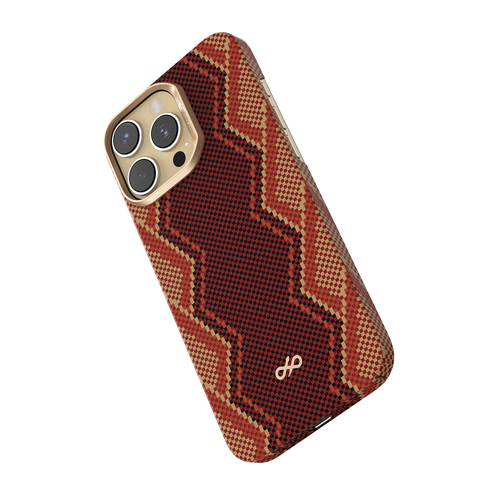 Apple iPhone 16 Pro Max Kılıf M-safe Şarj Özellikli Raptic Aramid Skin Bionic Serisi Kapak Kırmızı