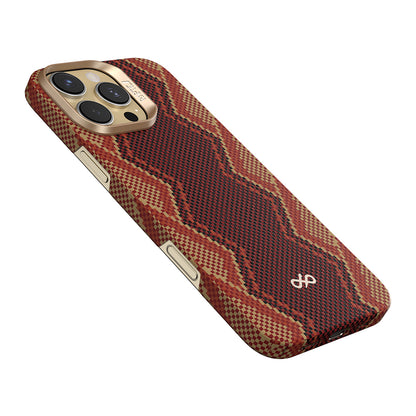 Apple iPhone 16 Pro Max Kılıf M-safe Şarj Özellikli Raptic Aramid Skin Bionic Serisi Kapak Kırmızı