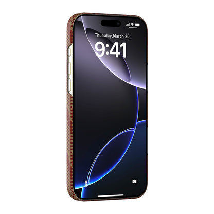 Apple iPhone 16 Pro Max Kılıf M-safe Şarj Özellikli Raptic Aramid Skin Bionic Serisi Kapak Kırmızı