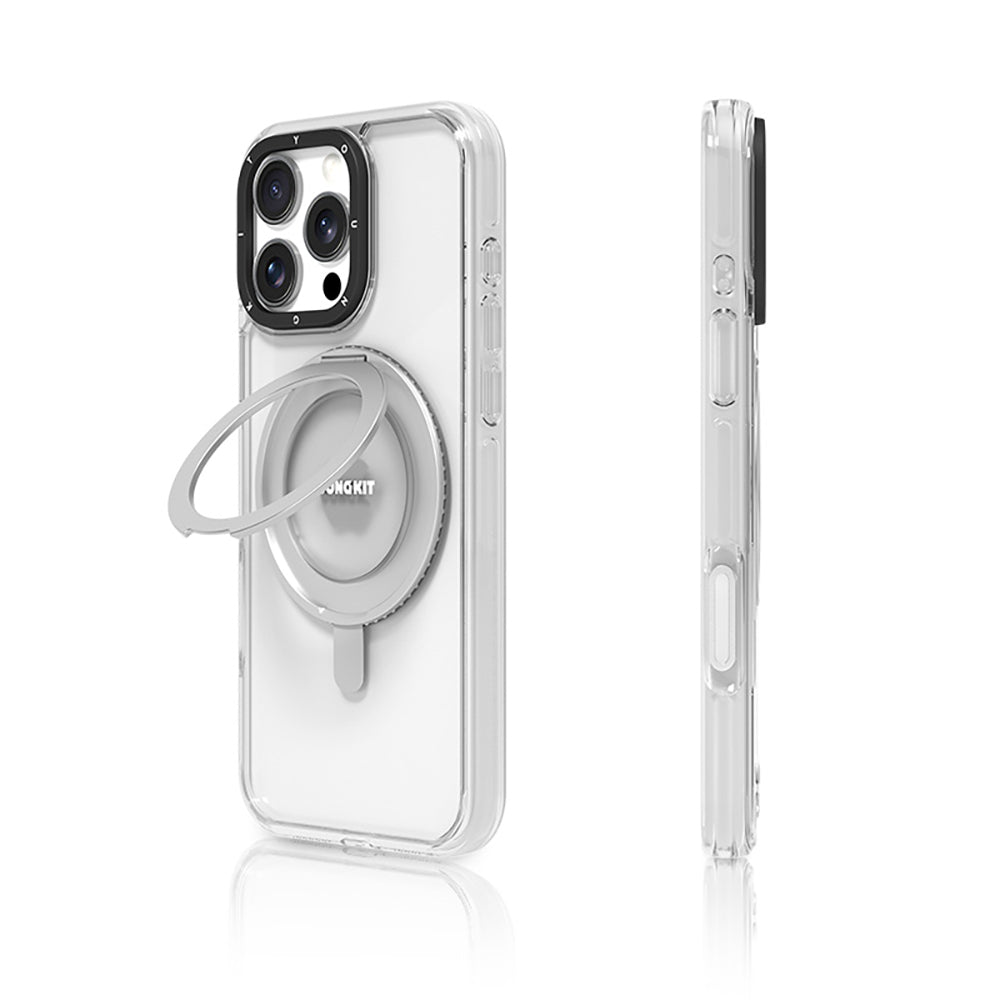 Apple iPhone 16 Pro Max Kılıf M-safe Şarj Özellikli Standlı Aksiyon Butonlu Youngkit Pivot Serisi Kapak Şeffaf