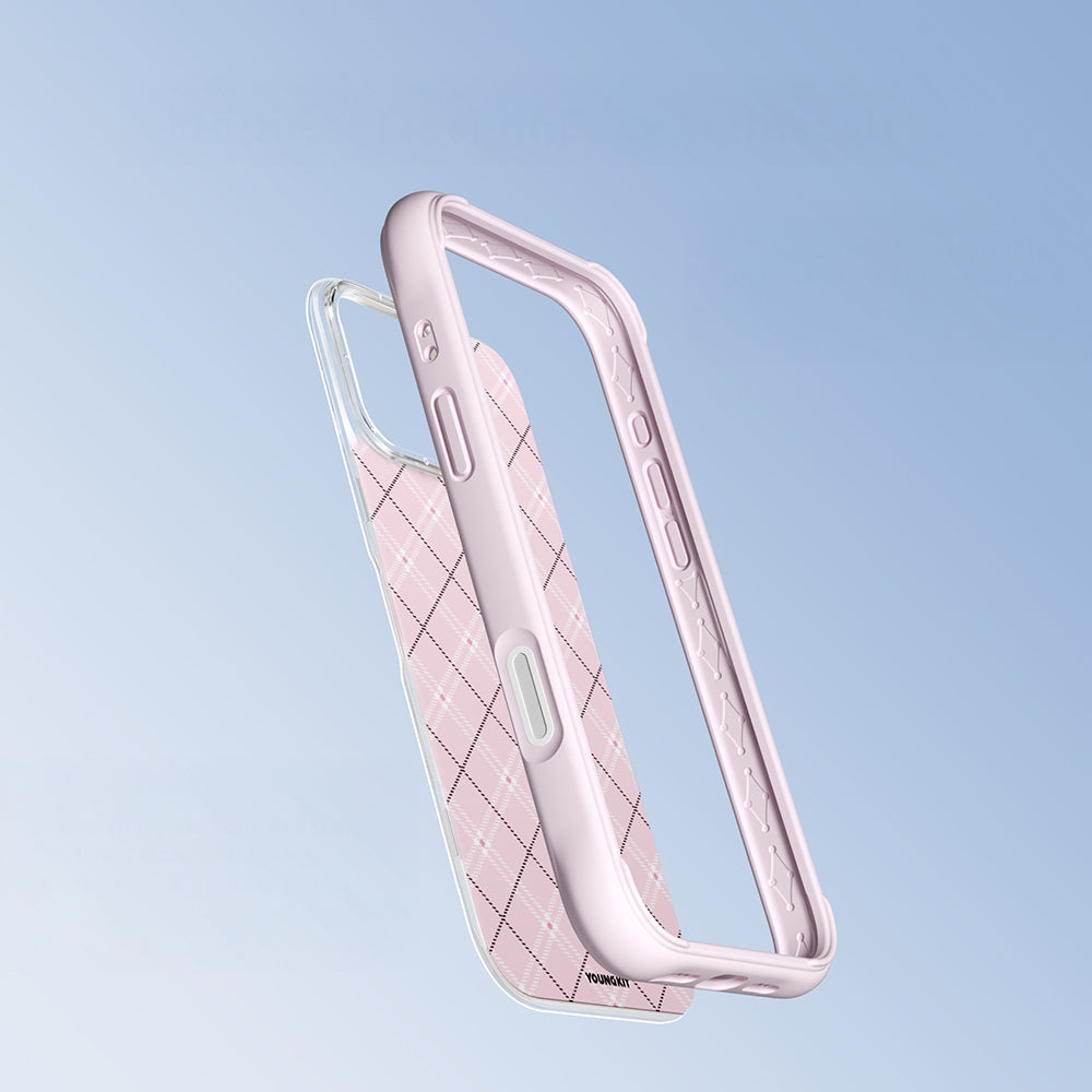 Apple iPhone 16 Pro Max Kılıf M-safe Şarj Özellikli Youngkit Argyle Serisi Kapak Açık Yeşil